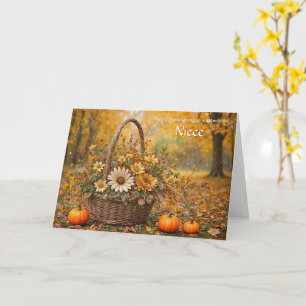 Niece Pretty Happy Thanksgiving with Fall Autumn Card