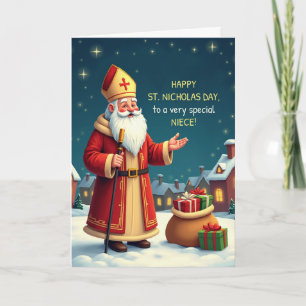 Niece St Nicholas Day Smiles and Warm Wishes Card
