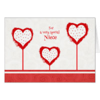 Niece Valentine's Day Card / Polka Dot Hearts