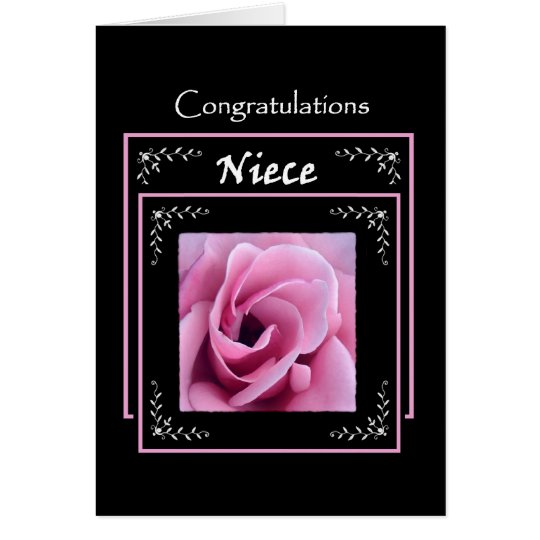 NIECE Wedding Congratulations - Pink Rose Card