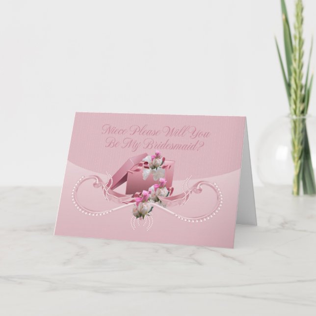 Niece- Will You Be My Bridesmaid Greeting Card - P (Front)
