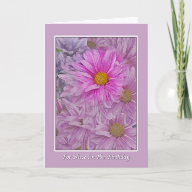 Niece's Birthday Greeting,  Gerbera Daisies Card (Front)