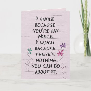 Niece's Birthday With Glitter Flowers Card by dryfhout at Zazzle