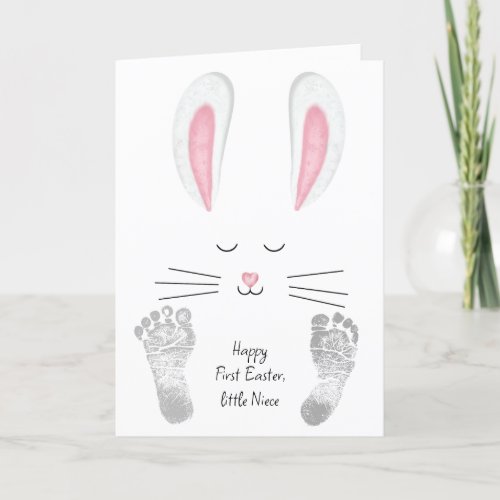 Nieces First Easter Bunny Holiday Card