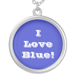 Niecklace I Love Blue Silver Plated Necklace