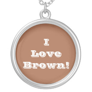 Niecklace I Love Brown Silver Plated Necklace