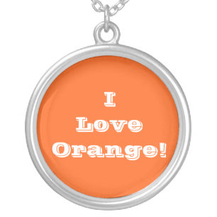 Niecklace I Love Orange Silver Plated Necklace