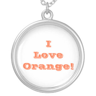 Niecklace I Love Orange Silver Plated Necklace
