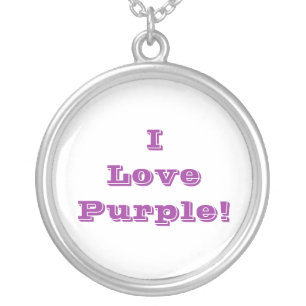 Niecklace I Love Purple Silver Plated Necklace