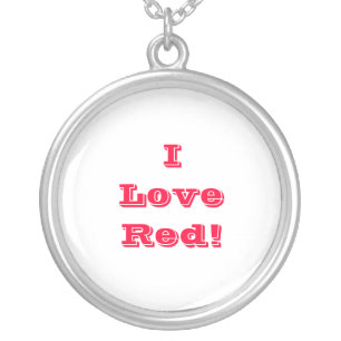 Niecklace I Love Red Silver Plated Necklace