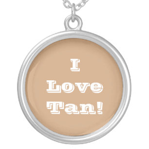Niecklace I Love Tan Silver Plated Necklace