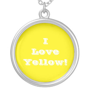 Niecklace I Love Yellow Silver Plated Necklace