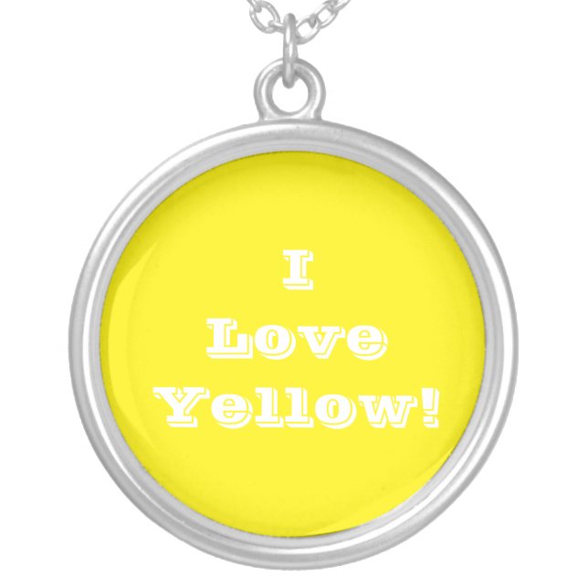 Niecklace I Love Yellow Silver Plated Necklace (Front)