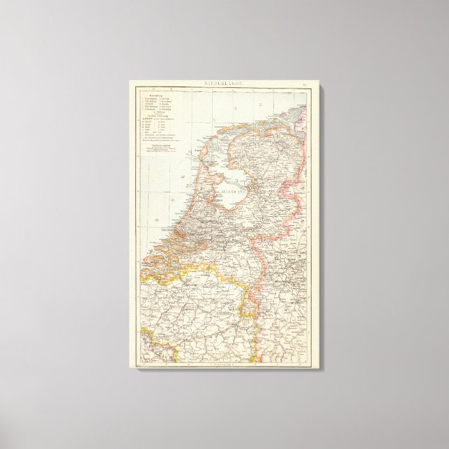 Niederlande - Netherlands Map Canvas Print (Front)