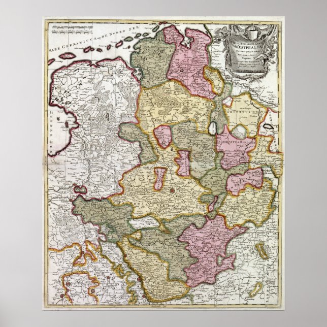 Niederrhein-Westfalen Map Poster (Front)
