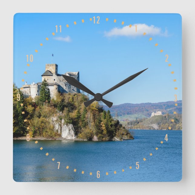 Niedzica Castle Square Wall Clock (Front)