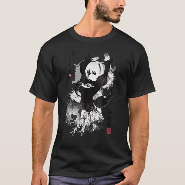 Nier Automata's 2b Japan Ink Ver 2 0 T-Shirt (Front)