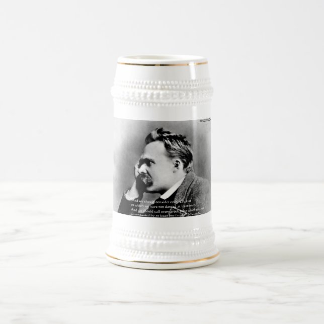 Nietzsche "Laugh" Wisdom Quote Gifts Tees & Cards Beer Stein (Center)
