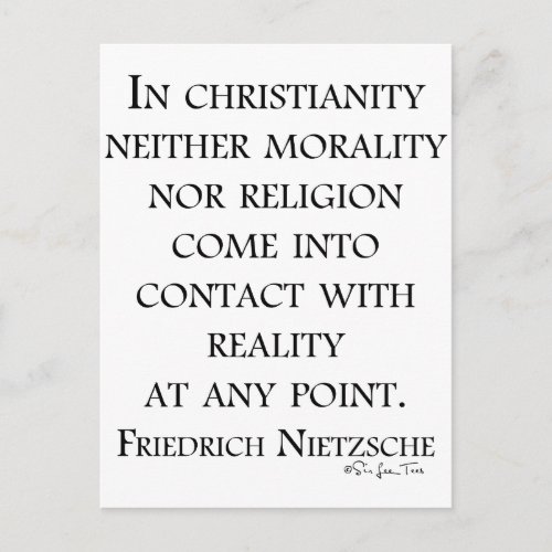 Nietzsche on christianity postcard