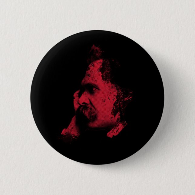 Nietzsche Philosophy Badge Pinback Button (Front)