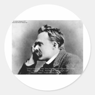 Nietzsche "Pride Vs Memory" Wisdom Quote Gifts/Tee Classic Round Sticker