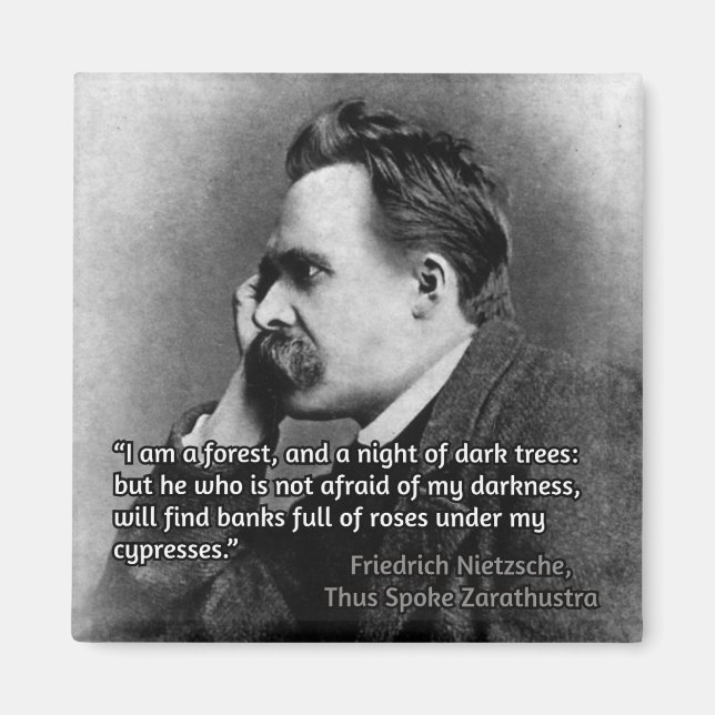 Nietzsche quotation on darkness magnet (Front)