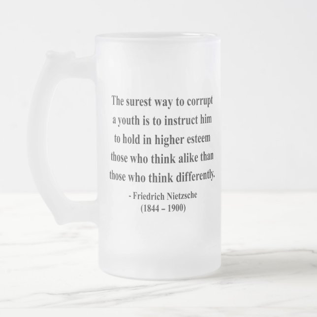 Nietzsche Quote 2a Frosted Glass Beer Mug (Left)