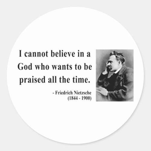 Nietzsche Quote 2b Classic Round Sticker