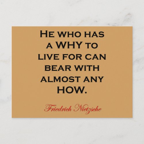 Nietzsche Quote _ Bear Any How Postcard