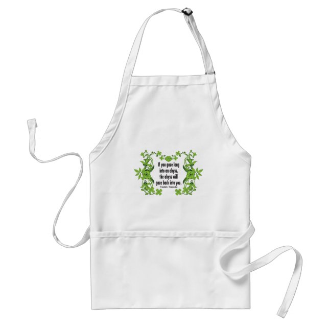 Nietzsche Quote If You Gaze Long into an Abyss Adult Apron (Front)