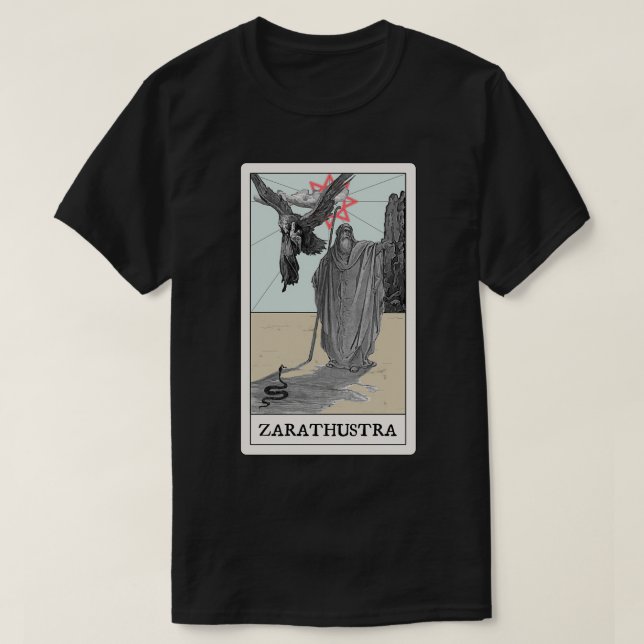 Nietzschex27s Zarathustra Tarot T-Shirt (Design Front)