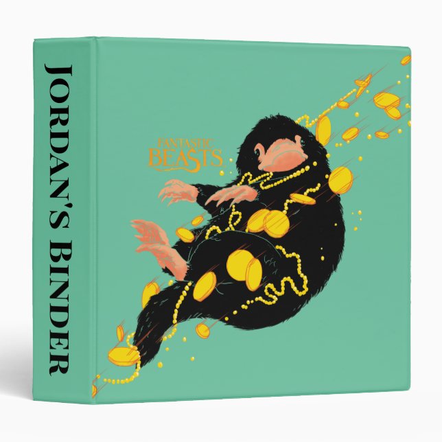 Niffler Floating With Gold 3 Ring Binder (Front/Spine)