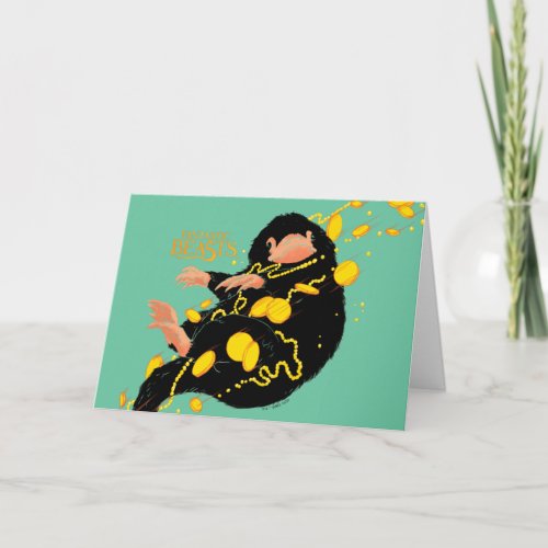 Niffler Floating With Gold Card
