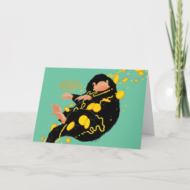 Niffler Floating With Gold Card (Front)