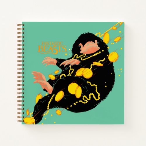 Niffler Floating With Gold Notebook