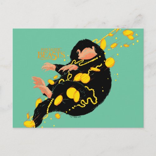 Niffler Floating With Gold Postcard