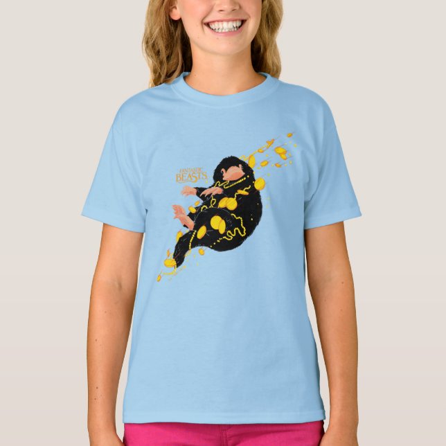 Niffler Floating With Gold T-Shirt (Front)
