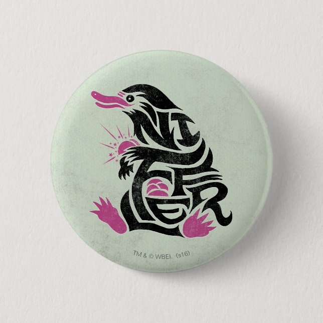 NIFFLER™ Typography Graphic Pinback Button (Front)