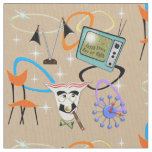 Nifty Fifties Iconic images on Sand Background LG Fabric