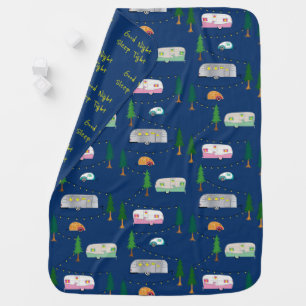 Nifty Fifties Retro Campers Baby Blanket