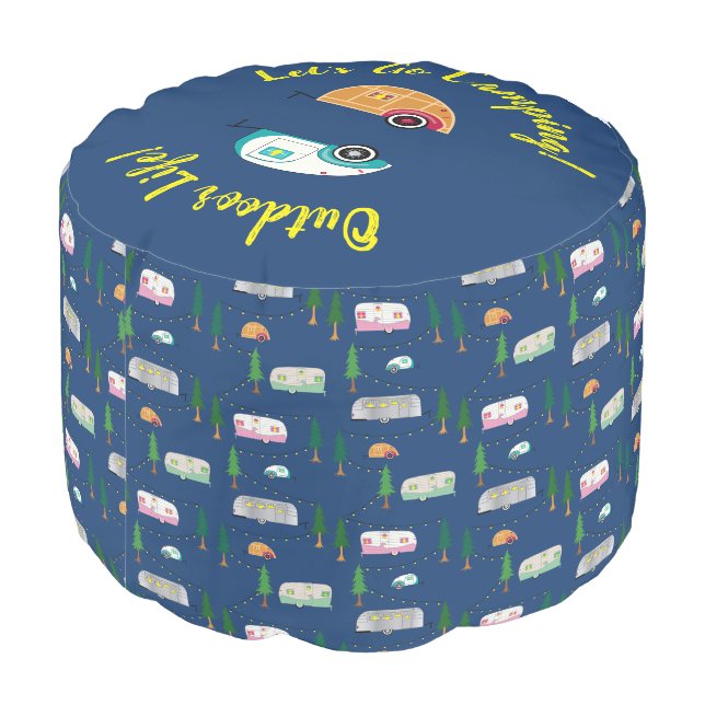 Nifty Fifties Retro Campers Pouf (Angled Back)