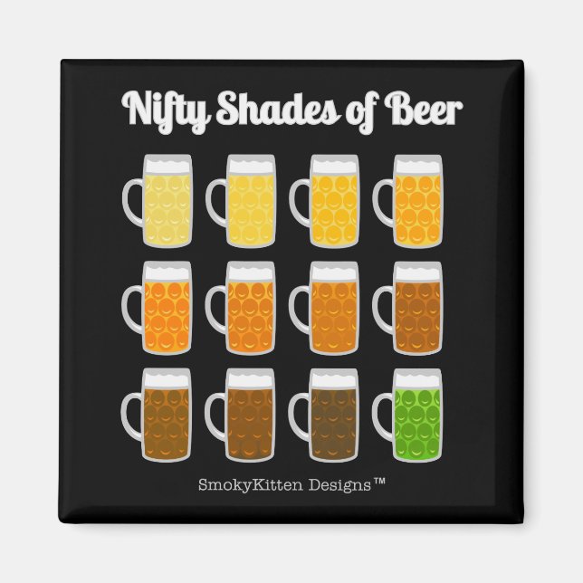 Nifty Shades of Beer (Hues/Colors of Beers) Magnet (Front)