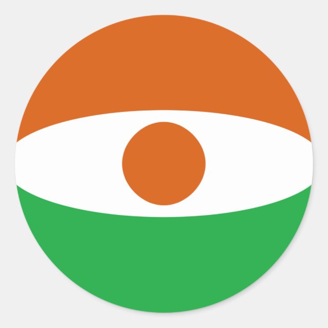 Niger Fisheye Flag Sticker (Front)