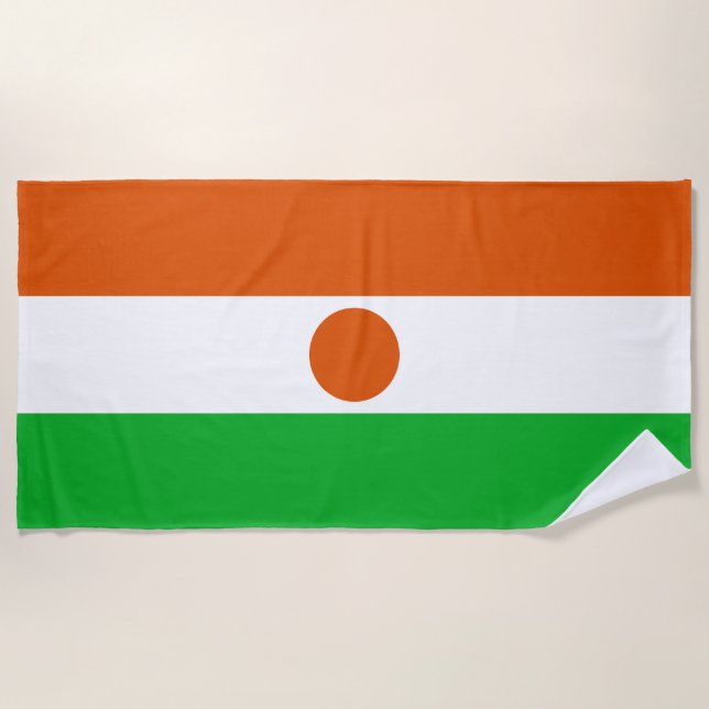 Niger Flag Beach Towel (Front)