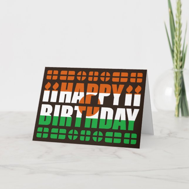 Niger Flag Birthday Card (Front)