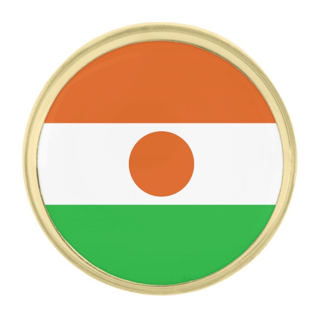 Niger Flag Gold Finish Lapel Pin (Front)