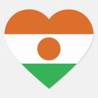 Niger Flag Heart Sticker