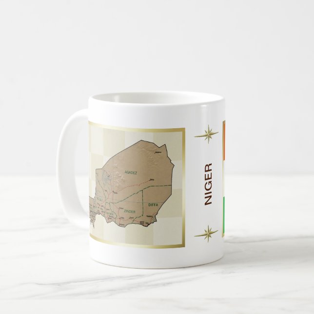 Niger Flag + Map Mug (Front Left)
