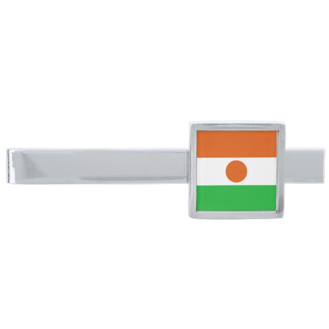 Niger Flag Silver Finish Tie Bar (Front)