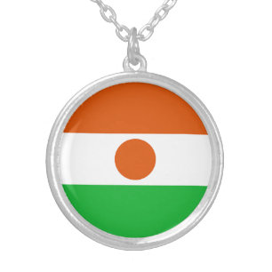 Niger Flag Silver Plated Necklace